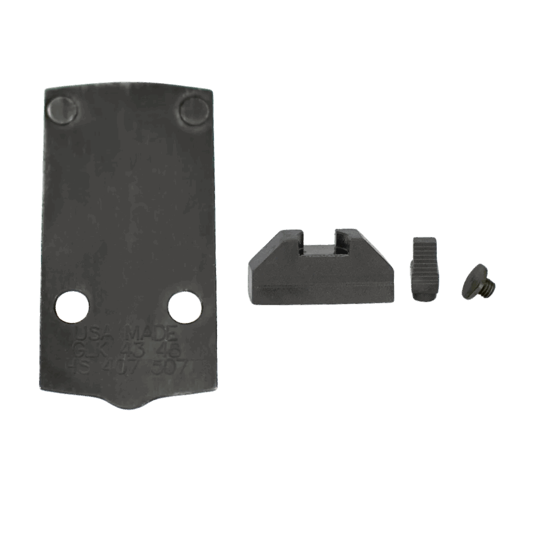 Glock 48/43 to Holosun 407K/507K/EPS Steel Red Dot Plate with Iron Sights - Athena Precision