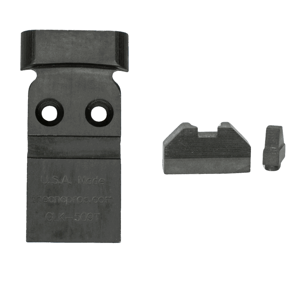 Glock MOS To Holosun 509T Steel Red Dot Plate with Iron Sights - Athena Precision