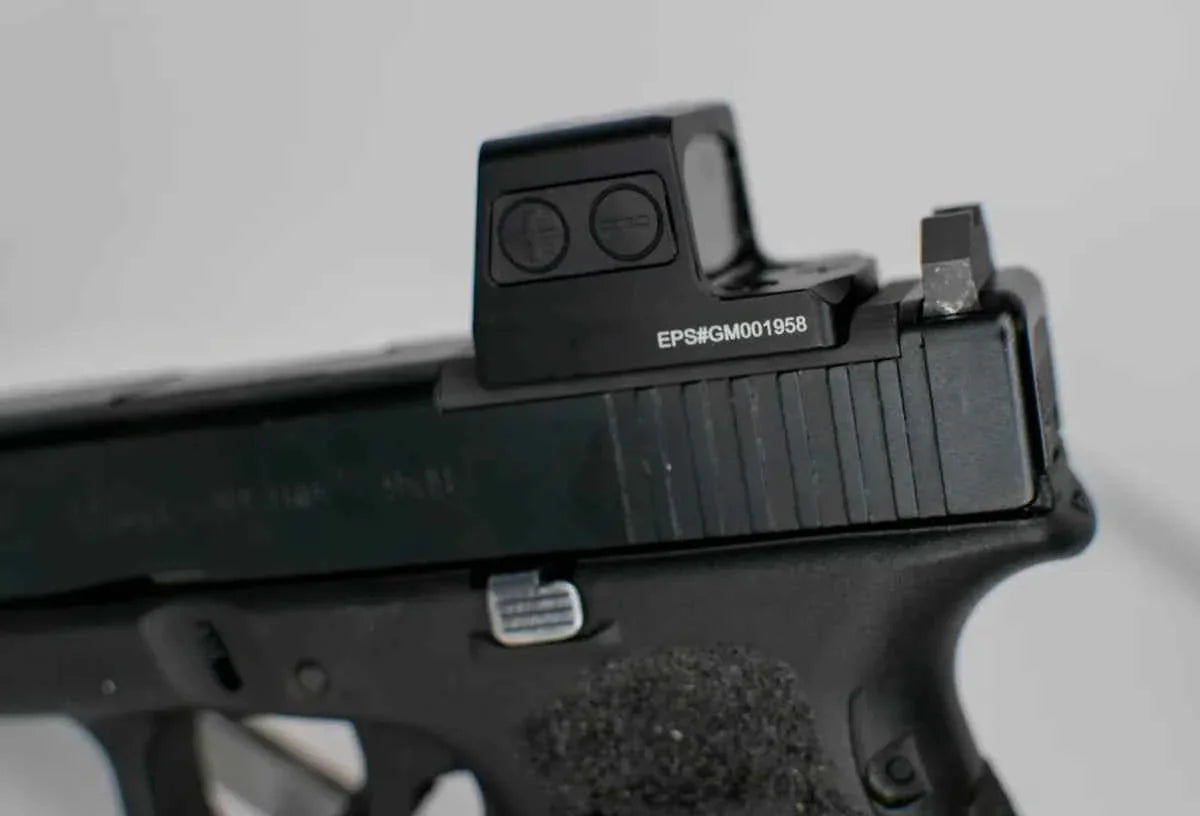 Glock MOS to Holosun EPS Steel Red Dot Adapter Plate with Iron Sights
