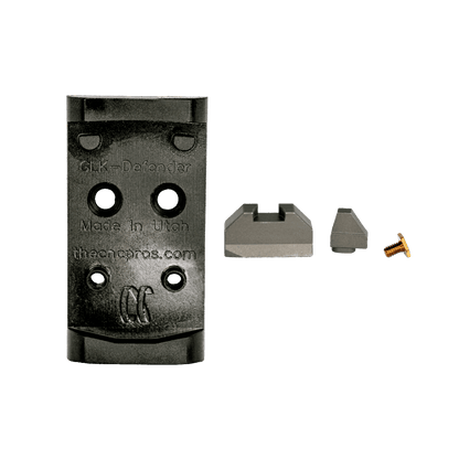 Glock MOS To Vortex Defender CCW Steel Red Dot Adapter Plate With Iron Sights