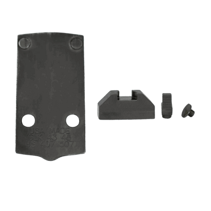 Glock 48/43 to Holosun 407K/507K/EPS Steel Red Dot Plate with Iron Sights - Athena Precision