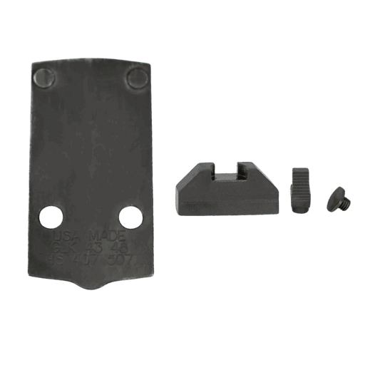 Glock 48/43 to Holosun 407K/507K/EPS Steel Red Dot Plate with Iron Sights - Athena Precision