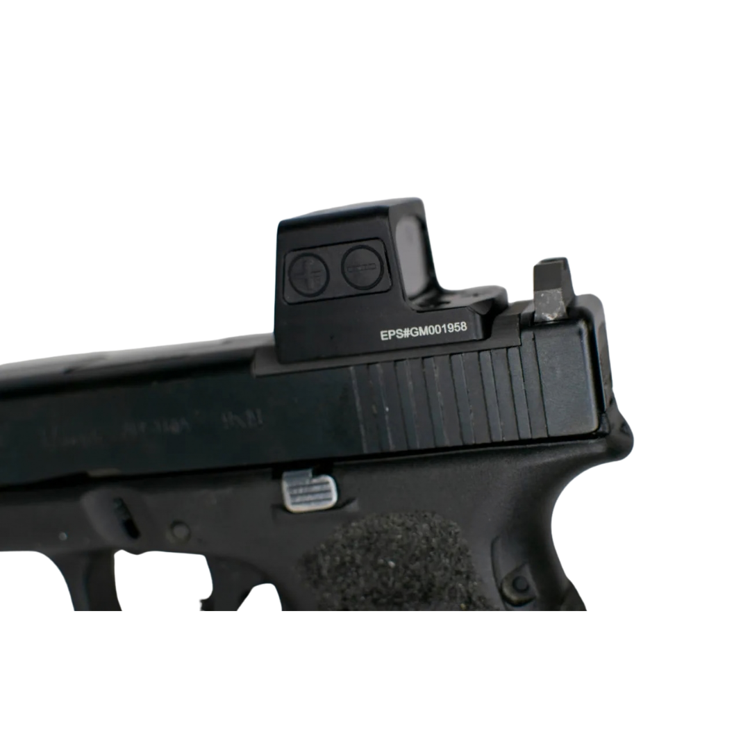Glock MOS to Holosun EPS Steel Red Dot Adapter Plate with Iron Sights
