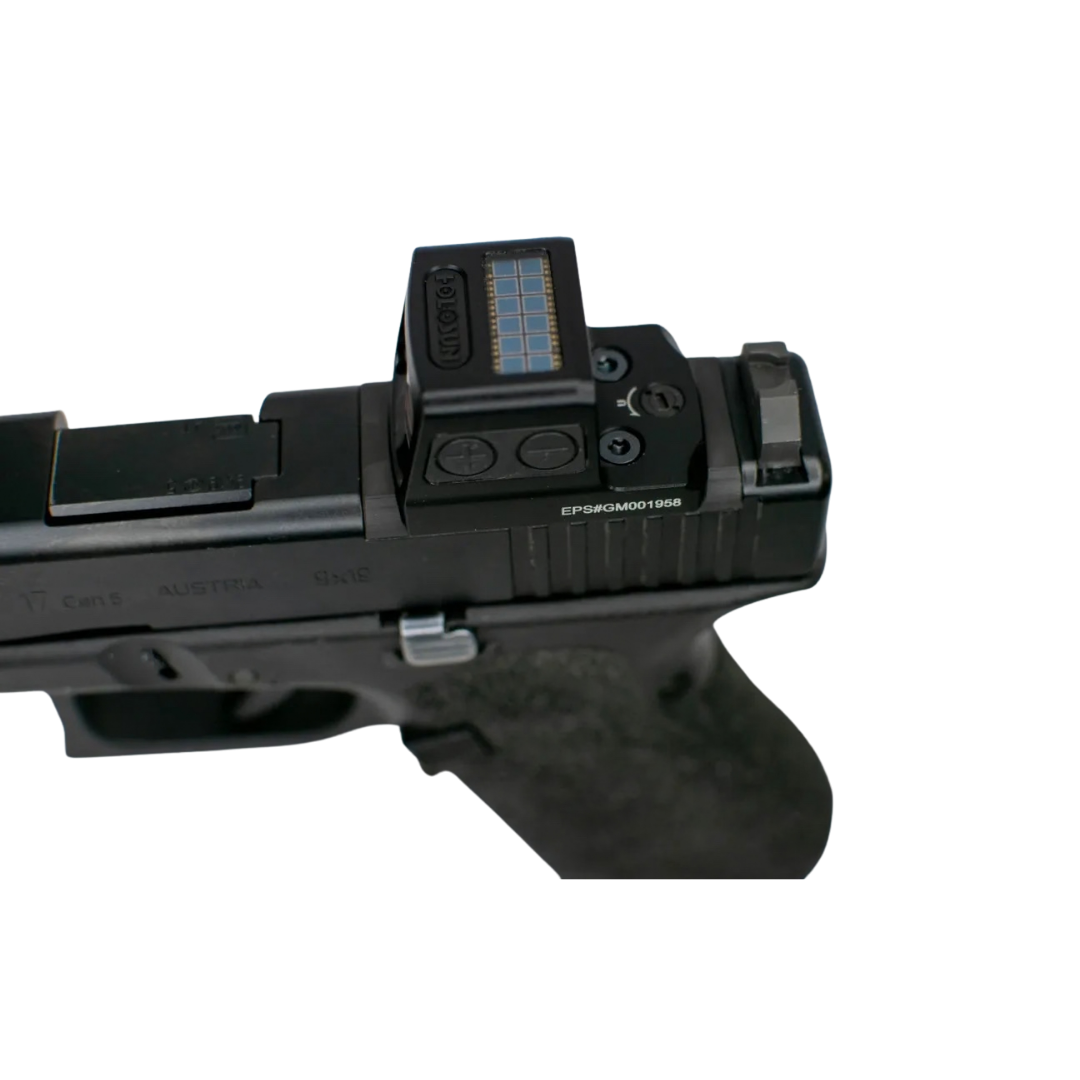 Glock MOS to Holosun EPS Steel Red Dot Adapter Plate with Iron Sights