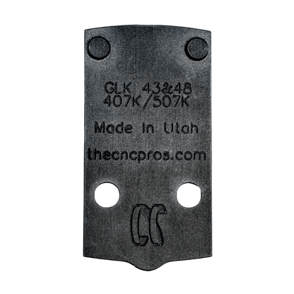 Glock 48/43 to Holosun 407K/507K/EPS Steel Red Dot Plate with Iron Sights - Athena Precision