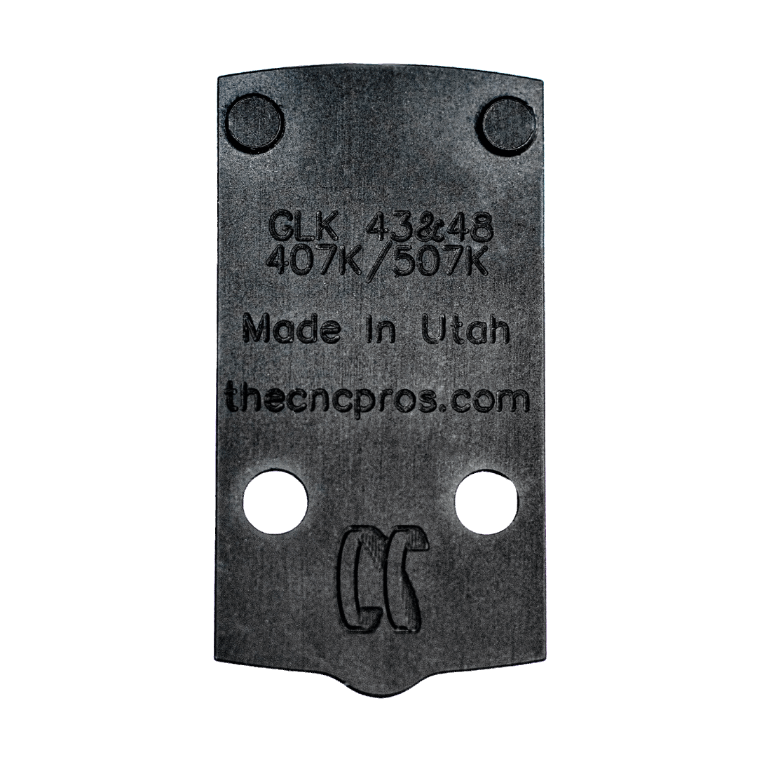 Glock 48/43 to Holosun 407K/507K/EPS Steel Red Dot Plate with Iron Sights - Athena Precision