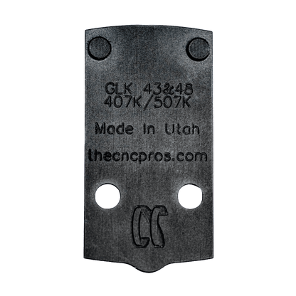 Glock 48/43 to Holosun 407K/507K/EPS Steel Red Dot Plate with Iron Sights - Athena Precision